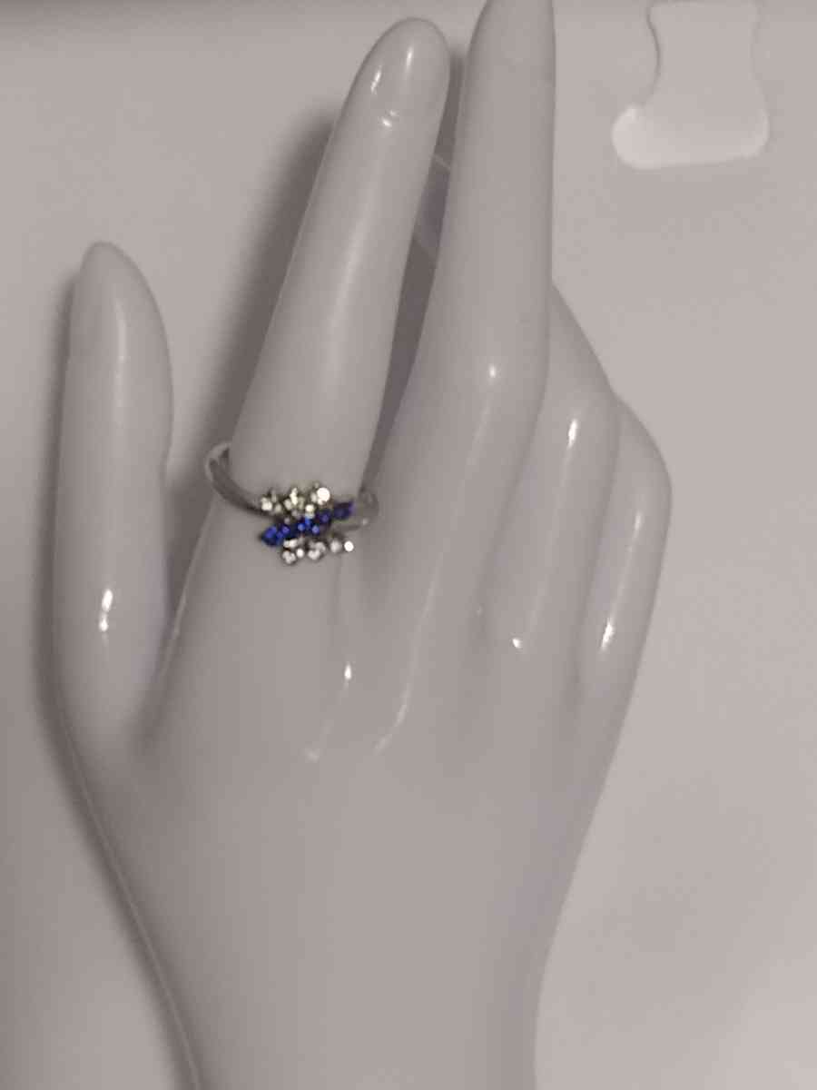 Blue Dragonfly Silvery Ring