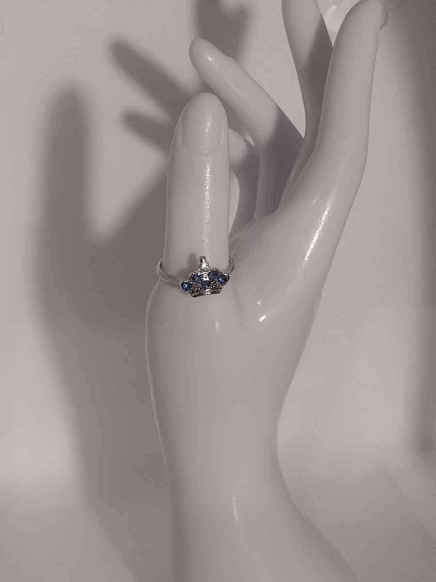 Blue Crown Silvery Ring