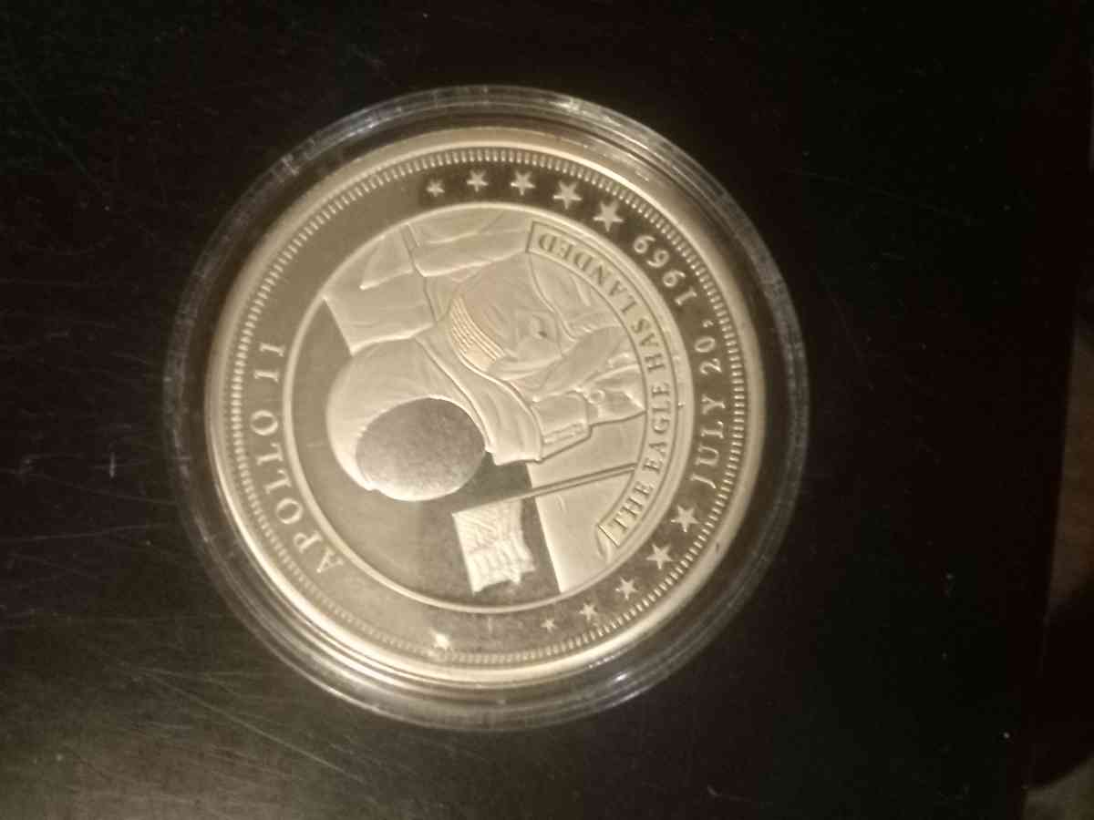 Apollo 11 anniversary silver dollar coin