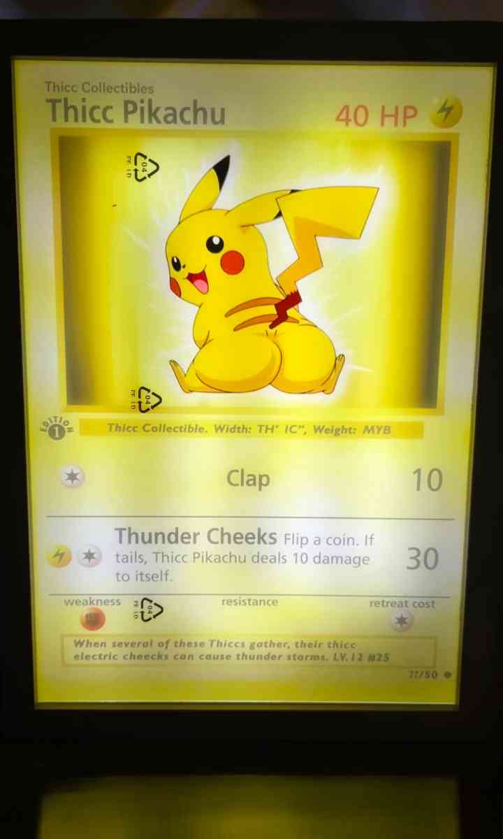 Thicc Pikachu Art Lamp