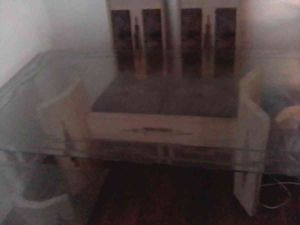 glass topped dining and coffee table southwest style