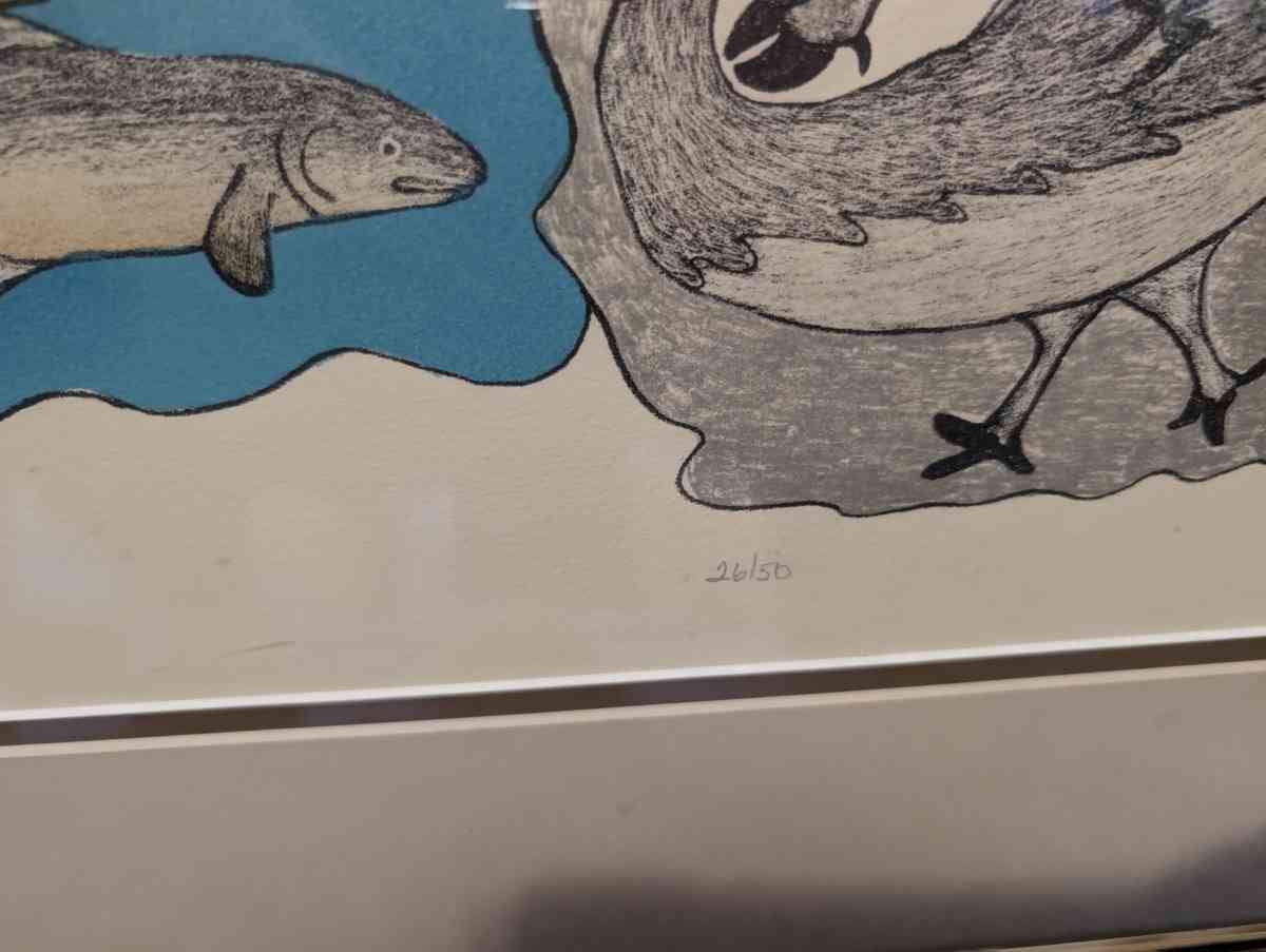 Arctic survival Nanogak Mabel Nigiyok lithograph