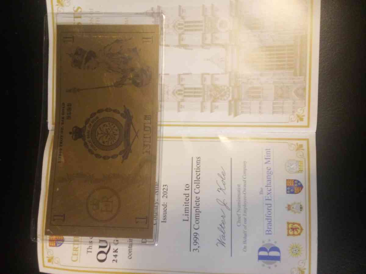 QUEENS BEAST 24K LEGAL TENDER WITH AUTHENTICITY