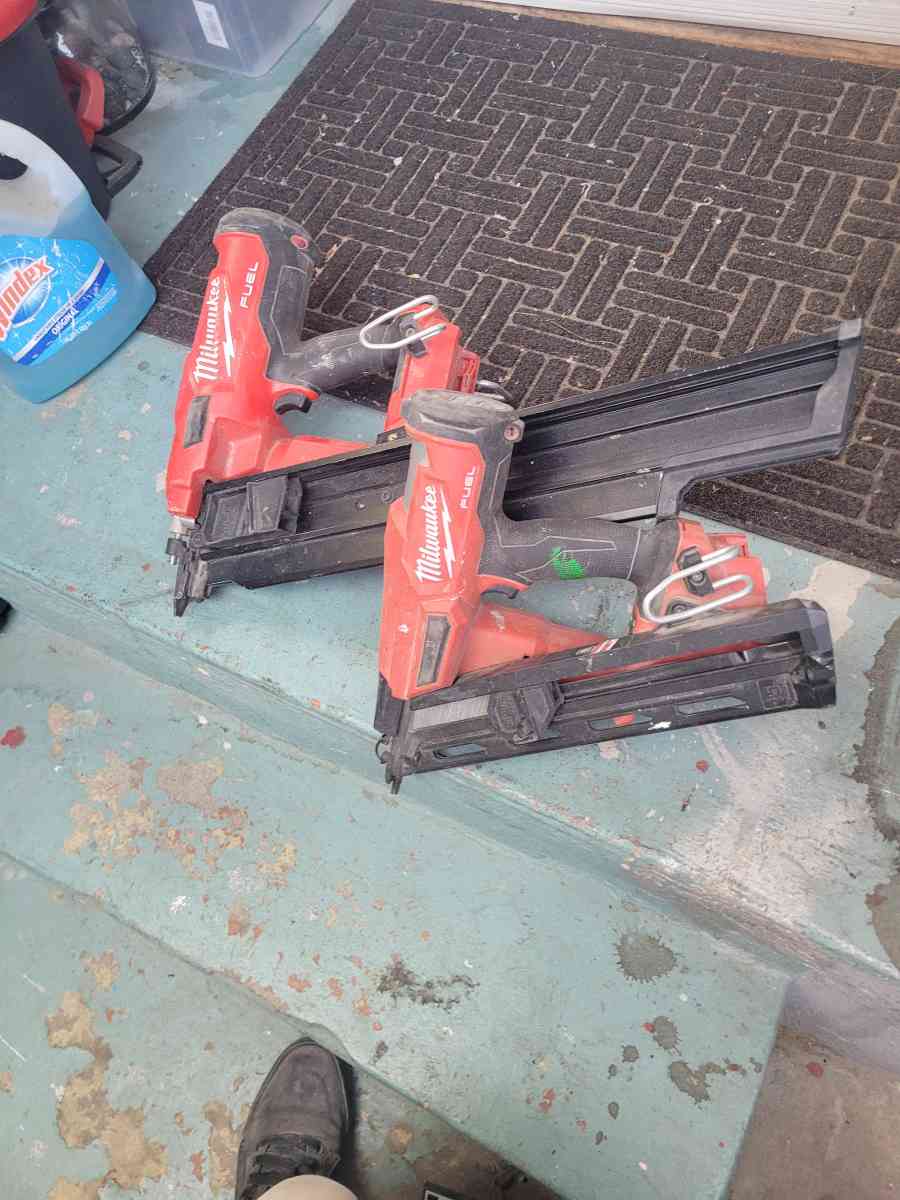 milwaukee 12  miter saw framing nailer and finishing nail gu