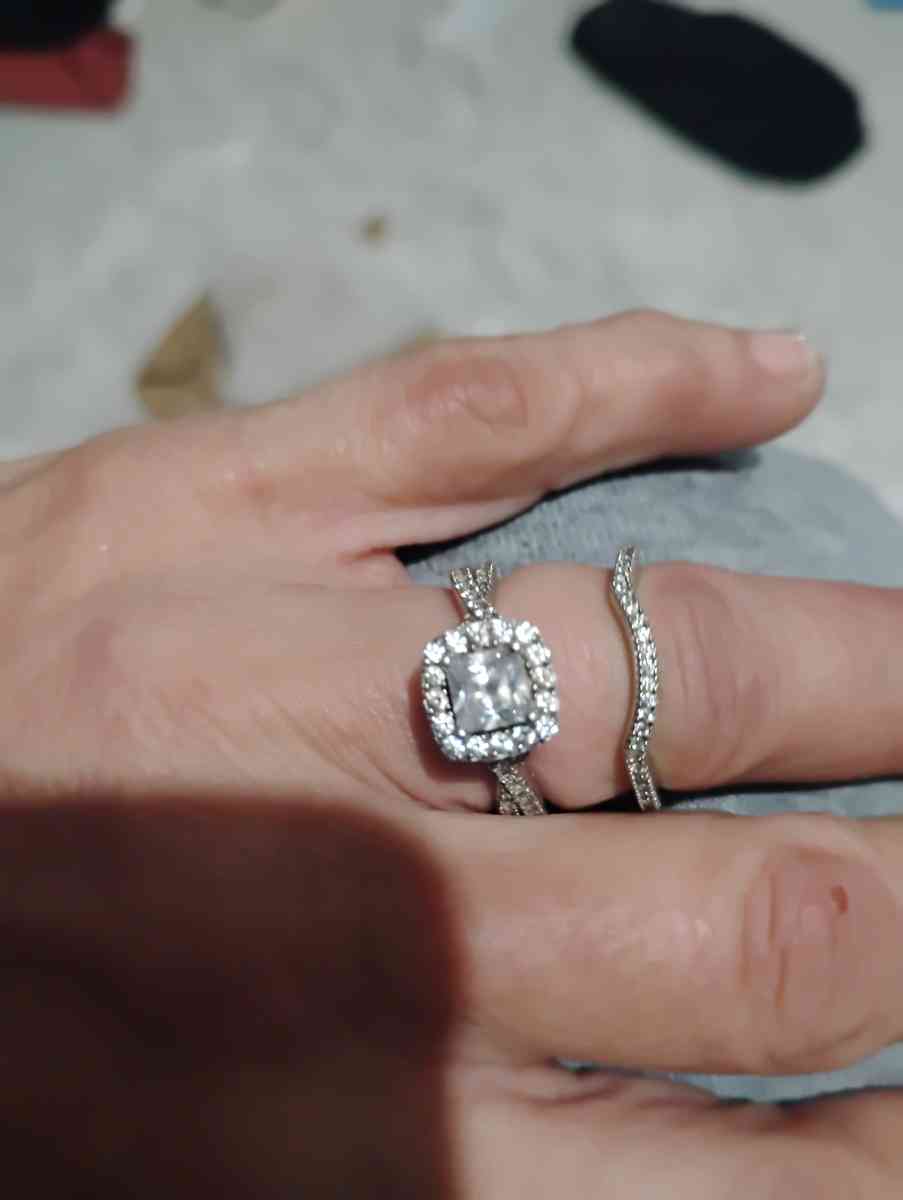 white gold wedding set size 7