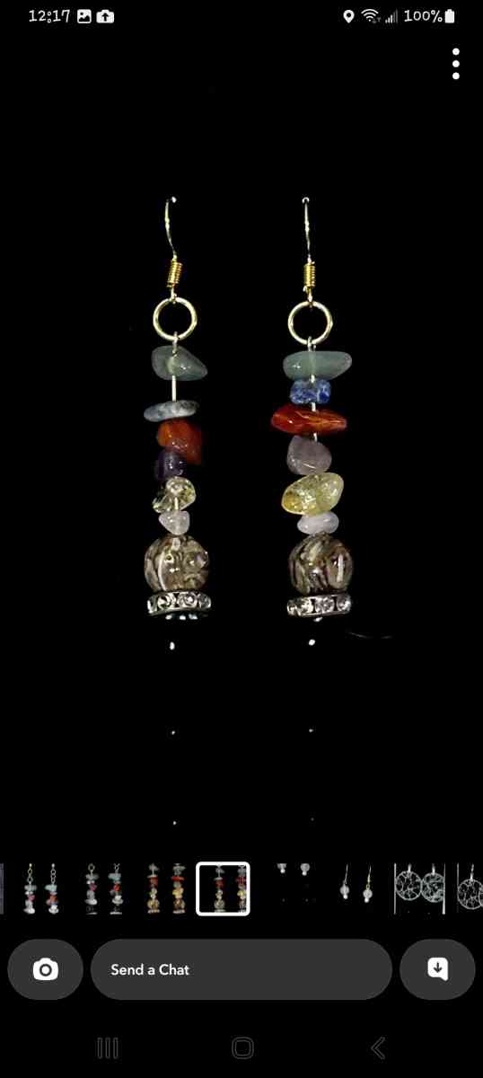 Handcrafted gemstone dangle earrings