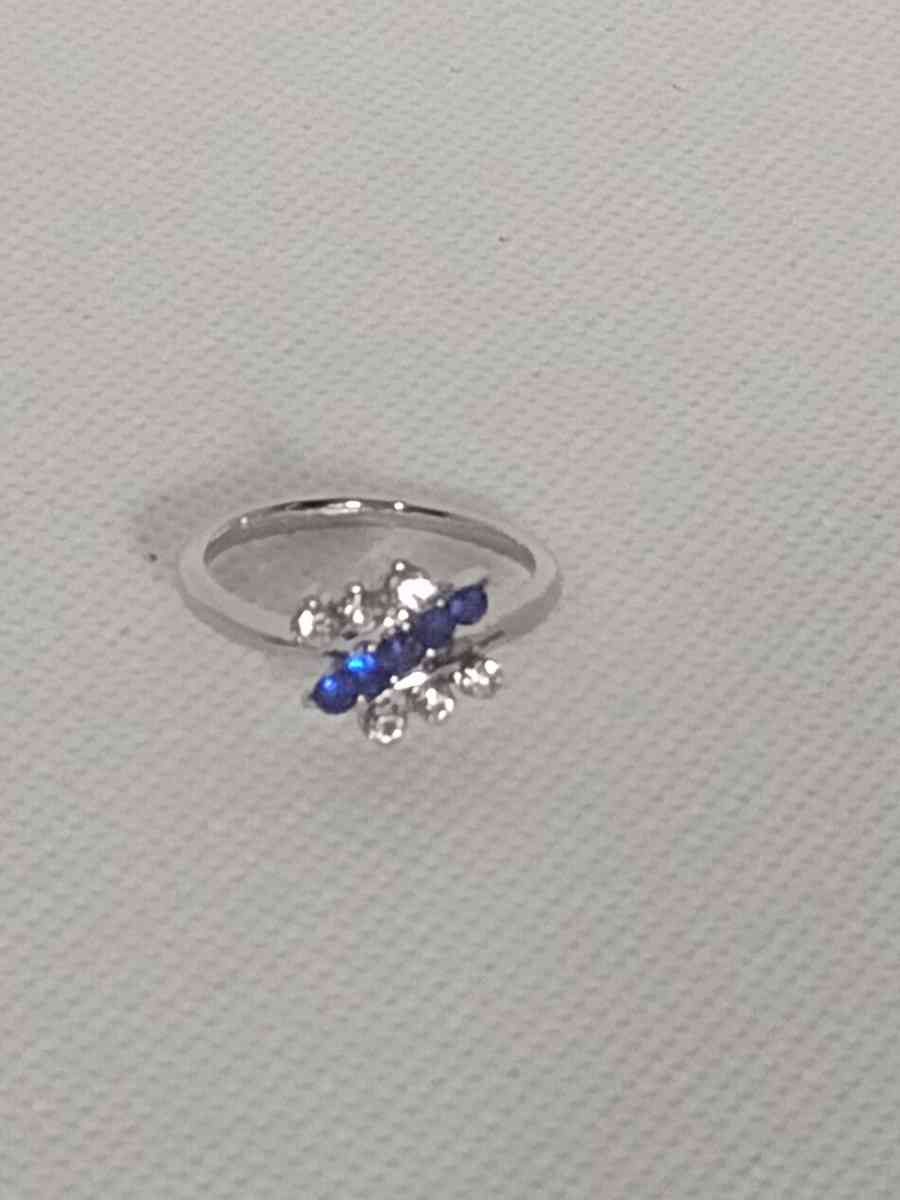 Blue Dragonfly Silvery Ring
