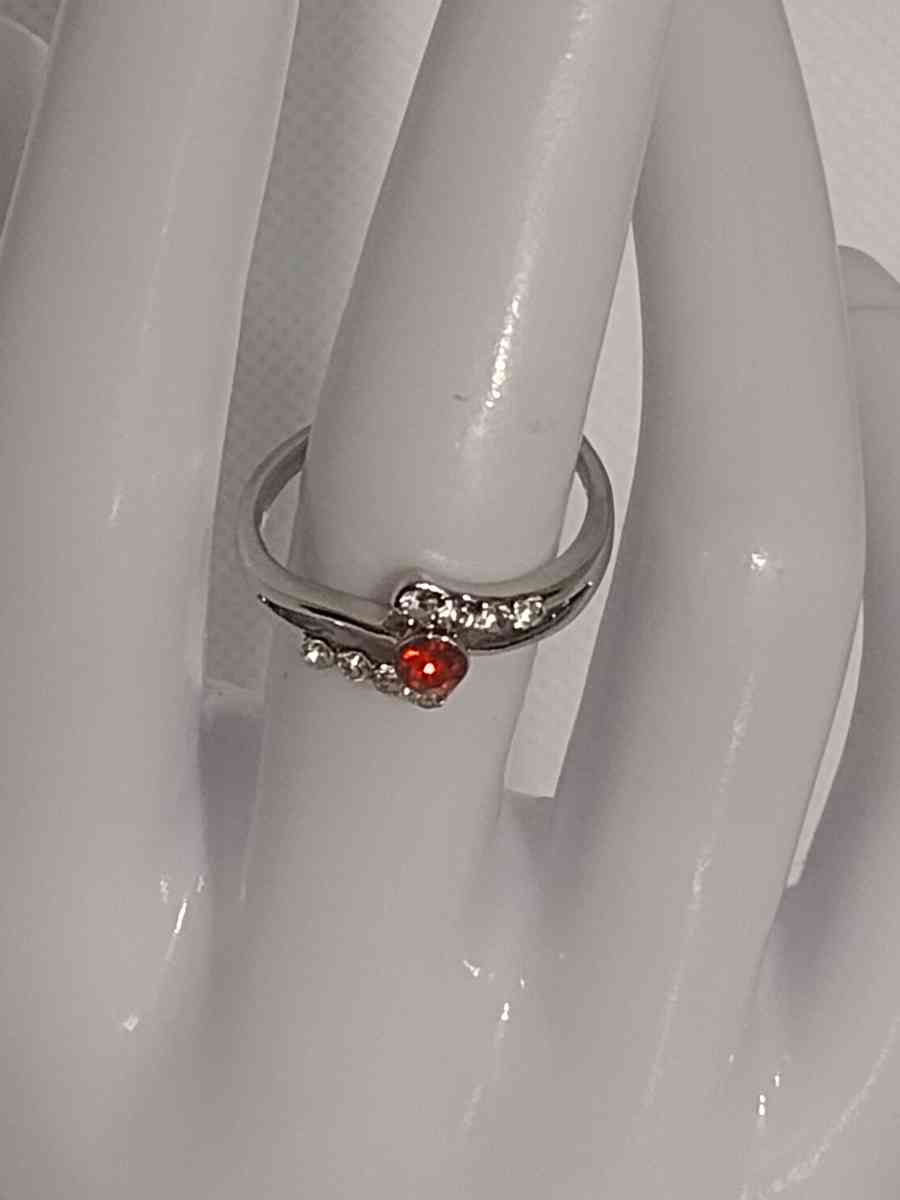 Red White Silvery Ring