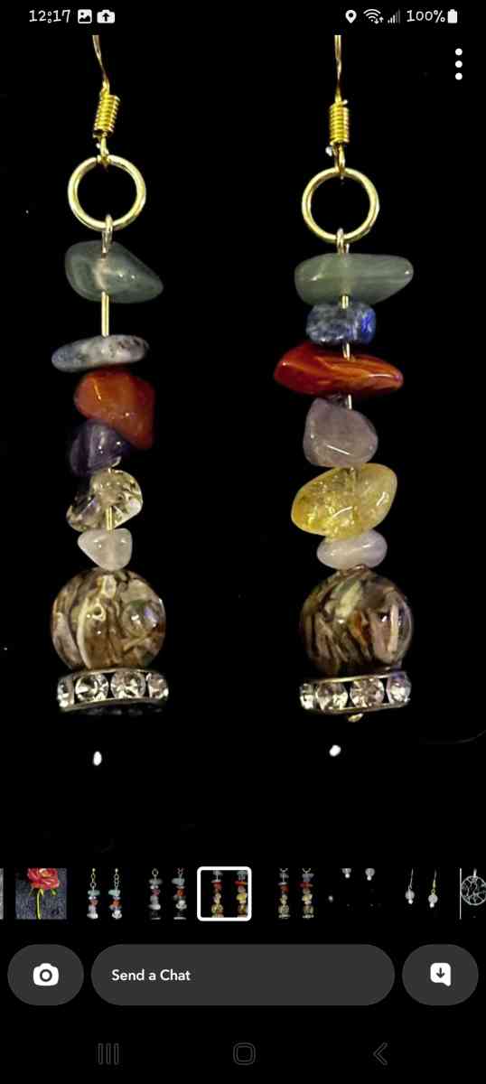 Handcrafted gemstone dangle earrings