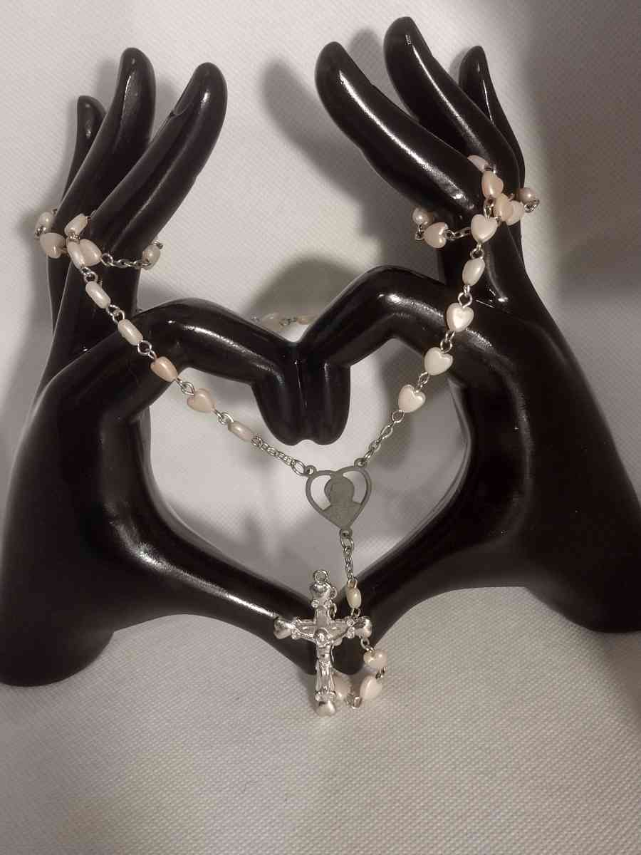 Pink Rosary with Pouch