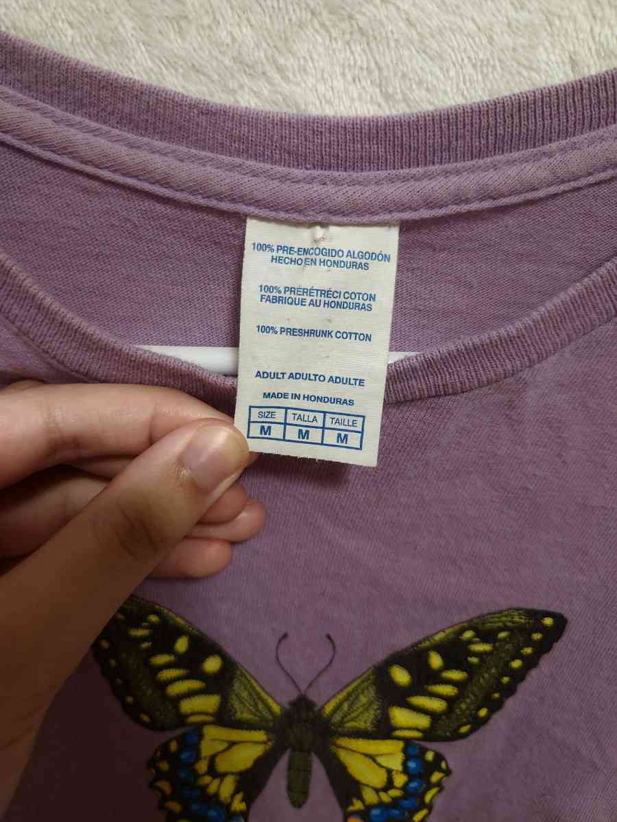 Medium Girls Purple Butterfly Shirt