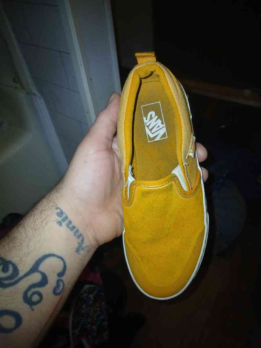 vans brown slip on for little boys size 4