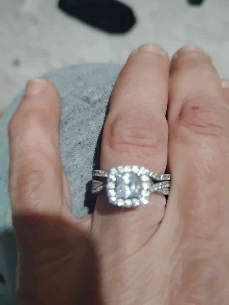 white gold wedding set size 7