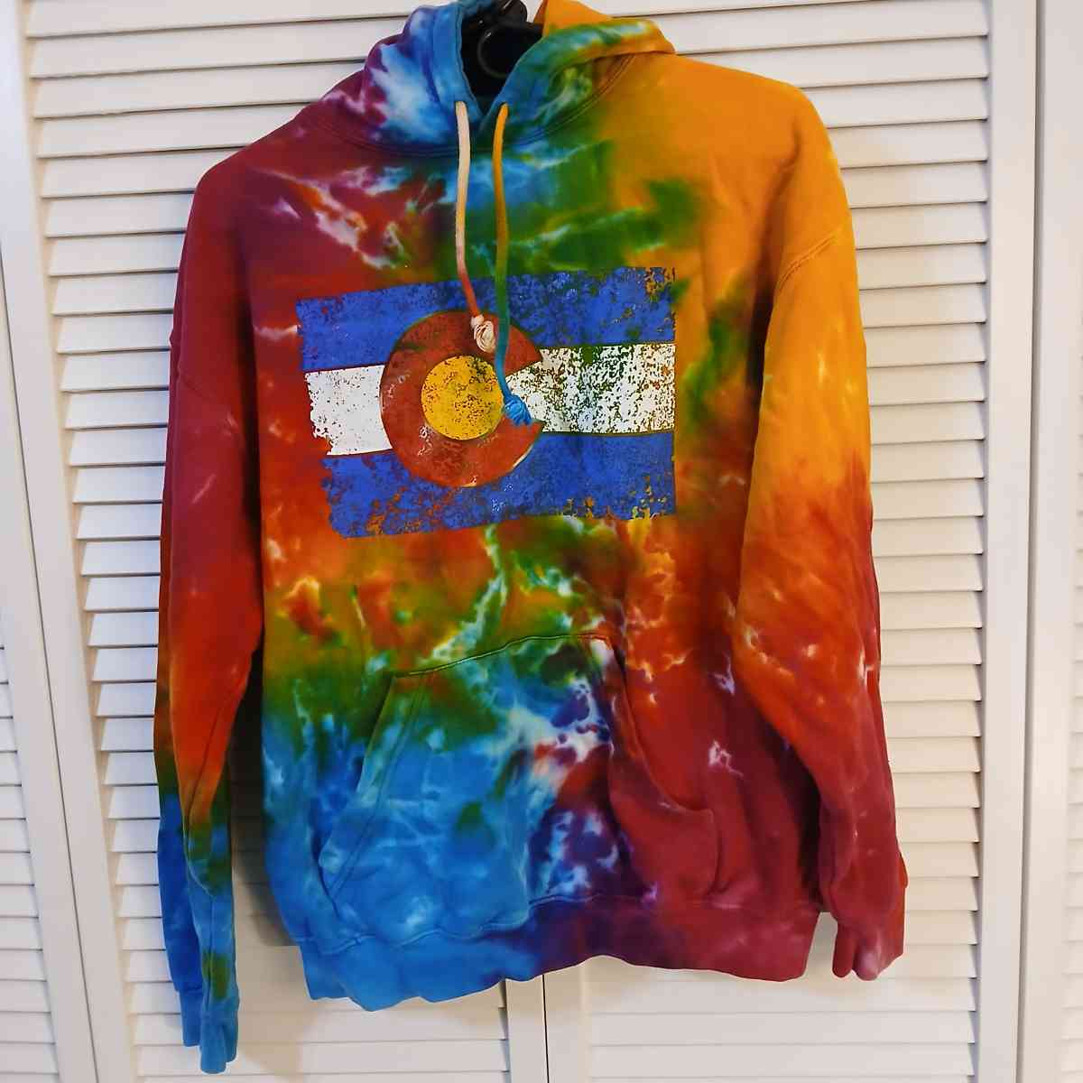 Colortone dyed rainbow hoodie