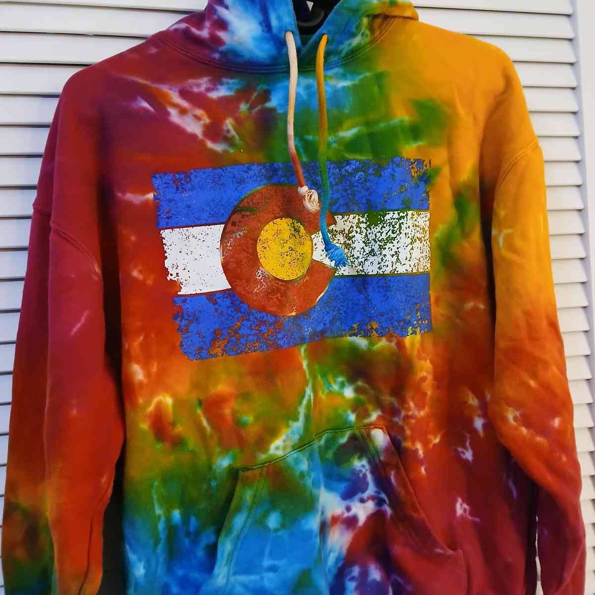 Colortone dyed rainbow hoodie