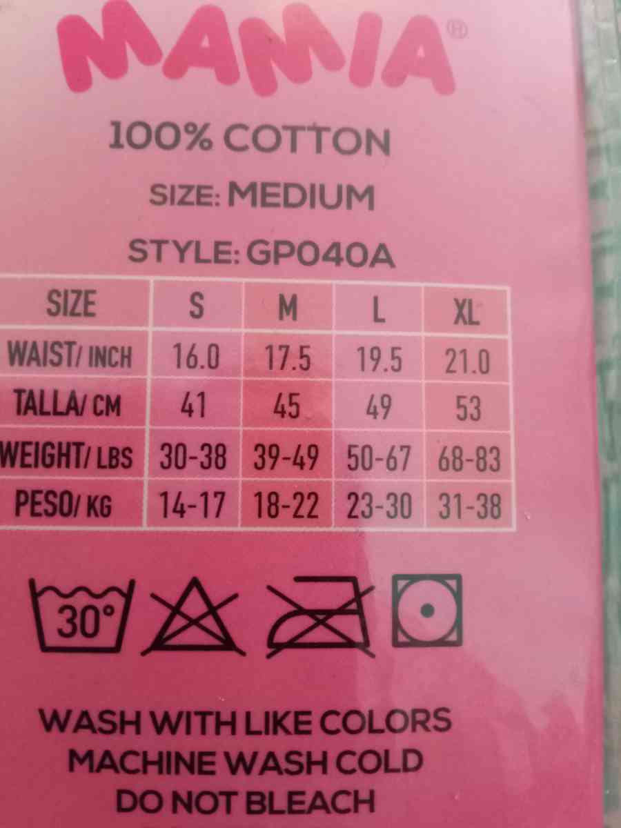 girl brief mamla on the back size