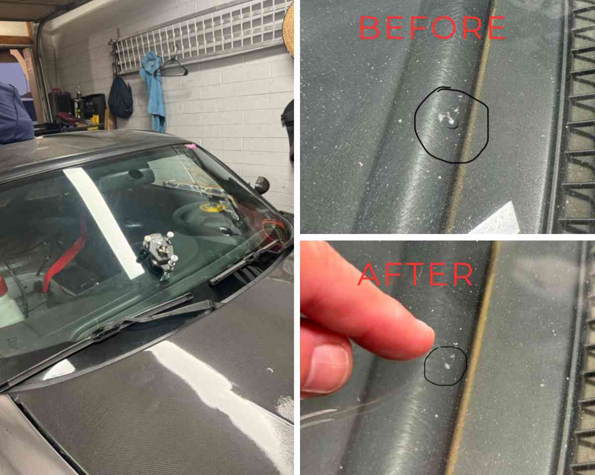 Rock chips repair and windshield replacement