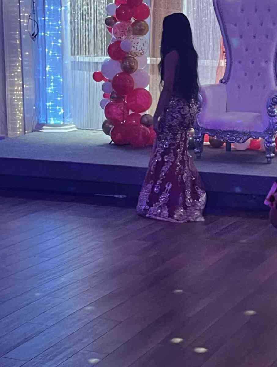 burgundy and gold gorgeous gown