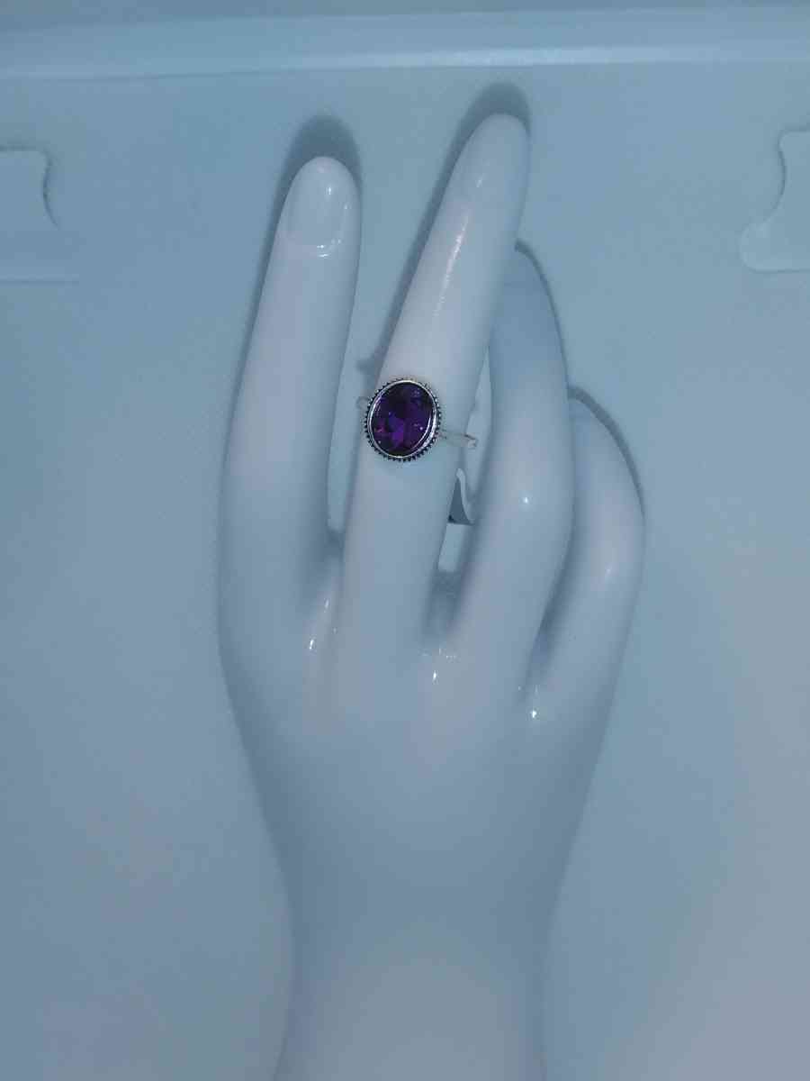 Purple Oval Cut Ring