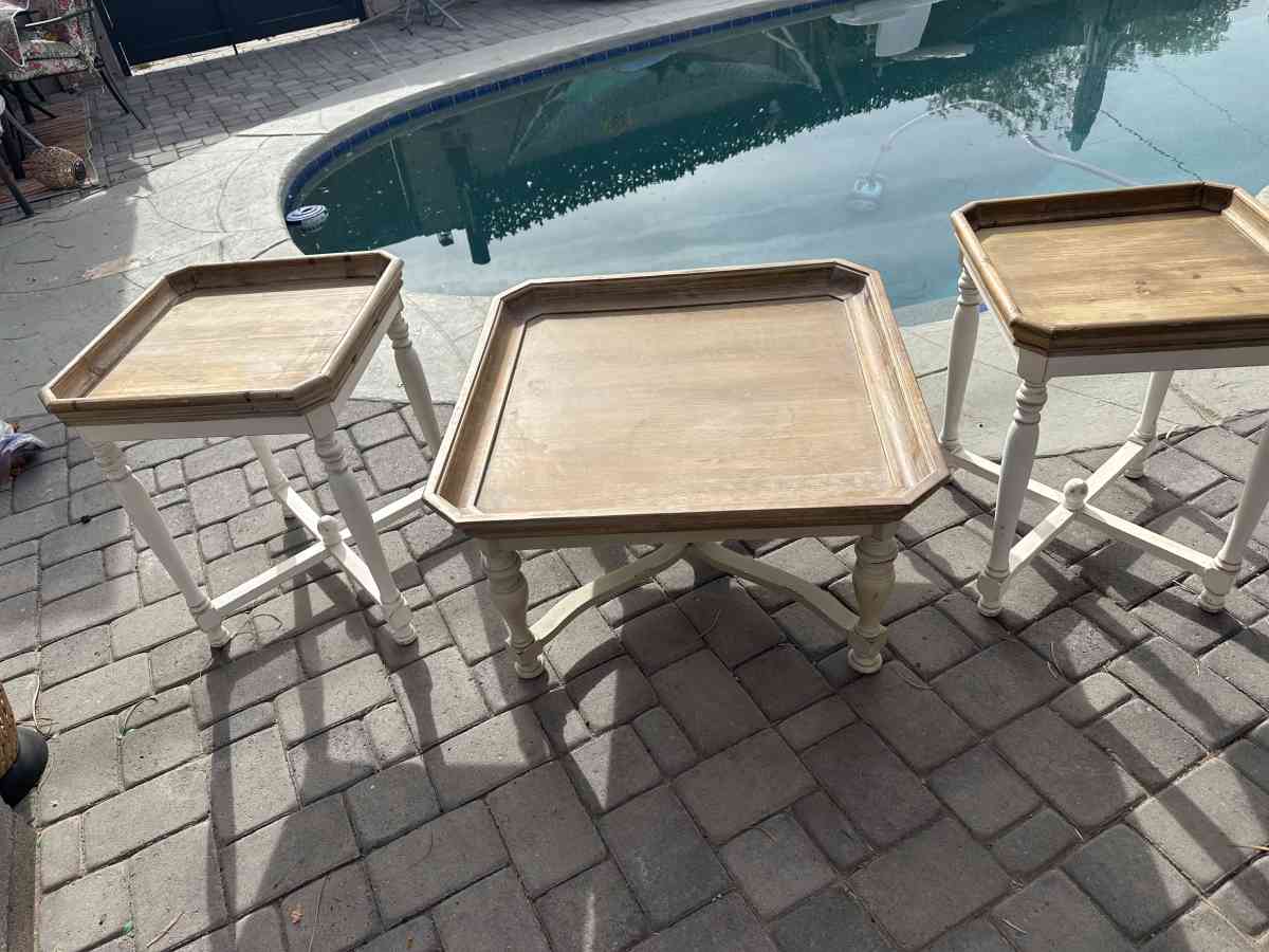 Wooden Coffee and Side Table Set