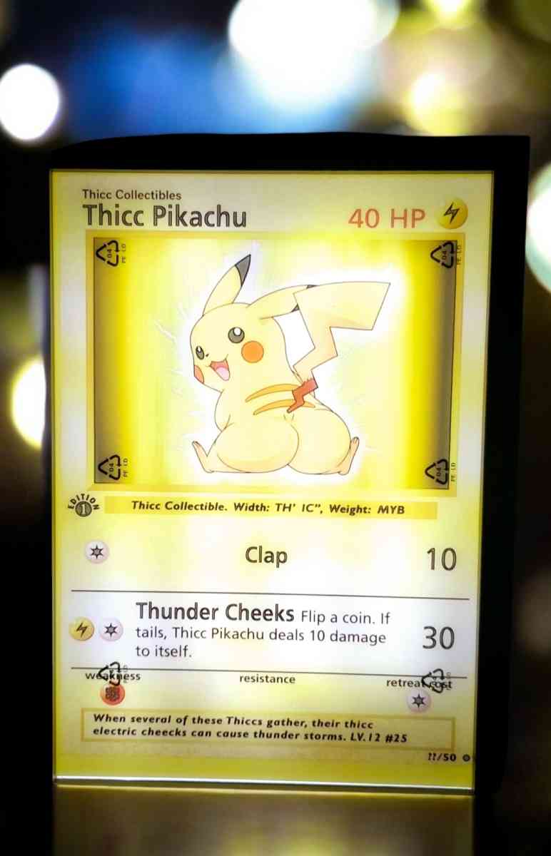 Thicc Pikachu Outline Lamp