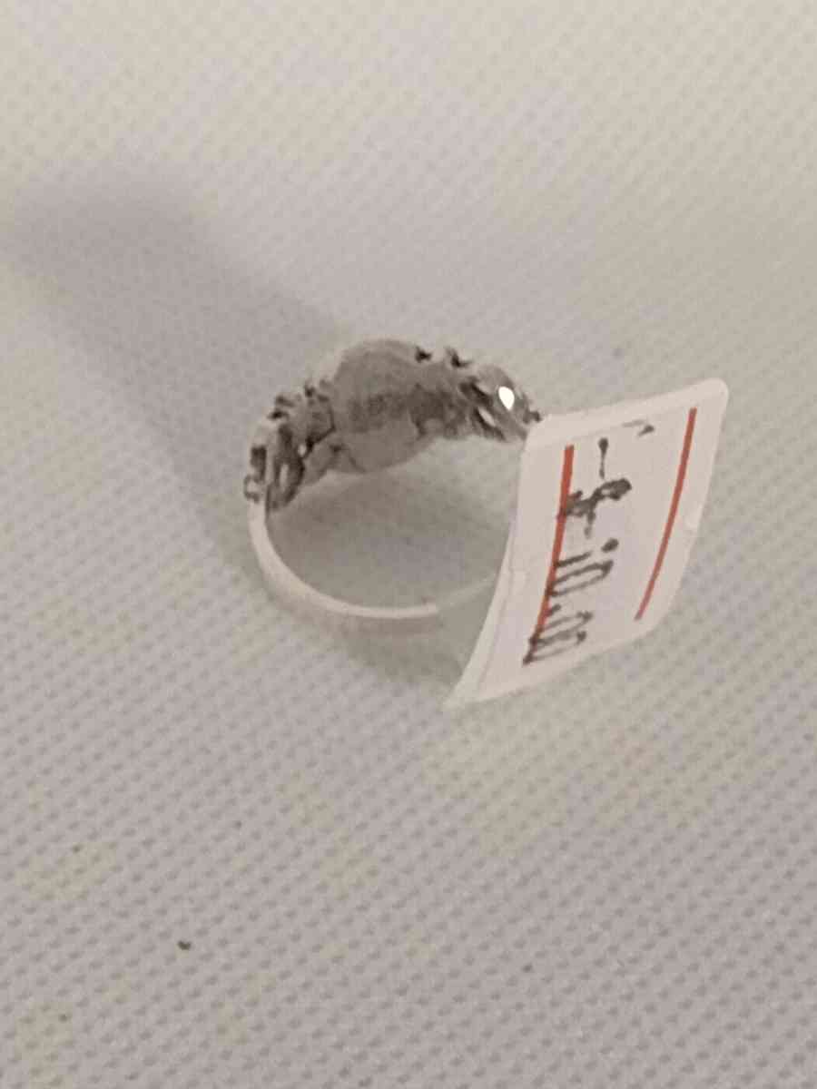 Blue Mirror Style Silver Ring