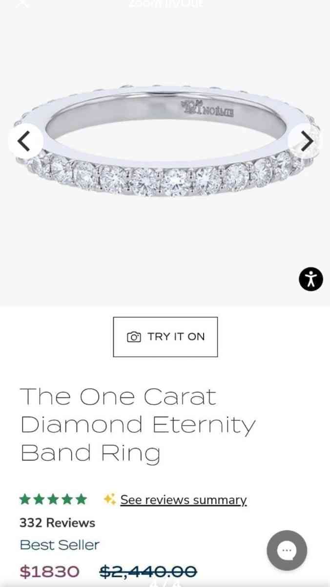 N0EMIE 18K White Gold Diamond Band Ring