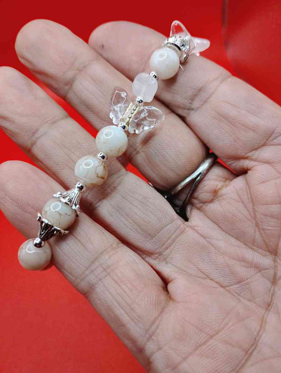 Radiant Mellow BEIGEs with Butterflies and SILVER accents