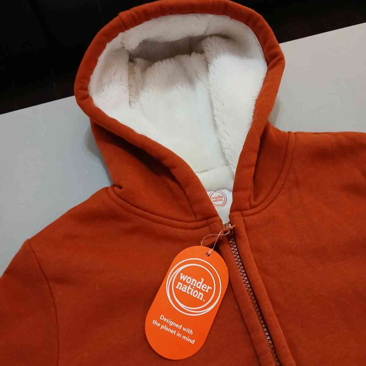 Wonder Nation orange hoodie for kids size L