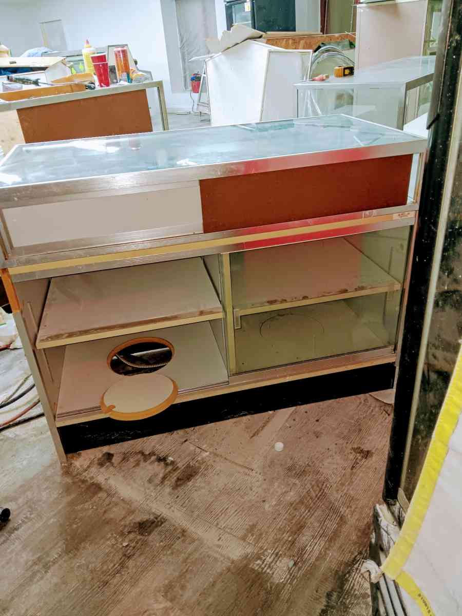 Glass Display cases with lights