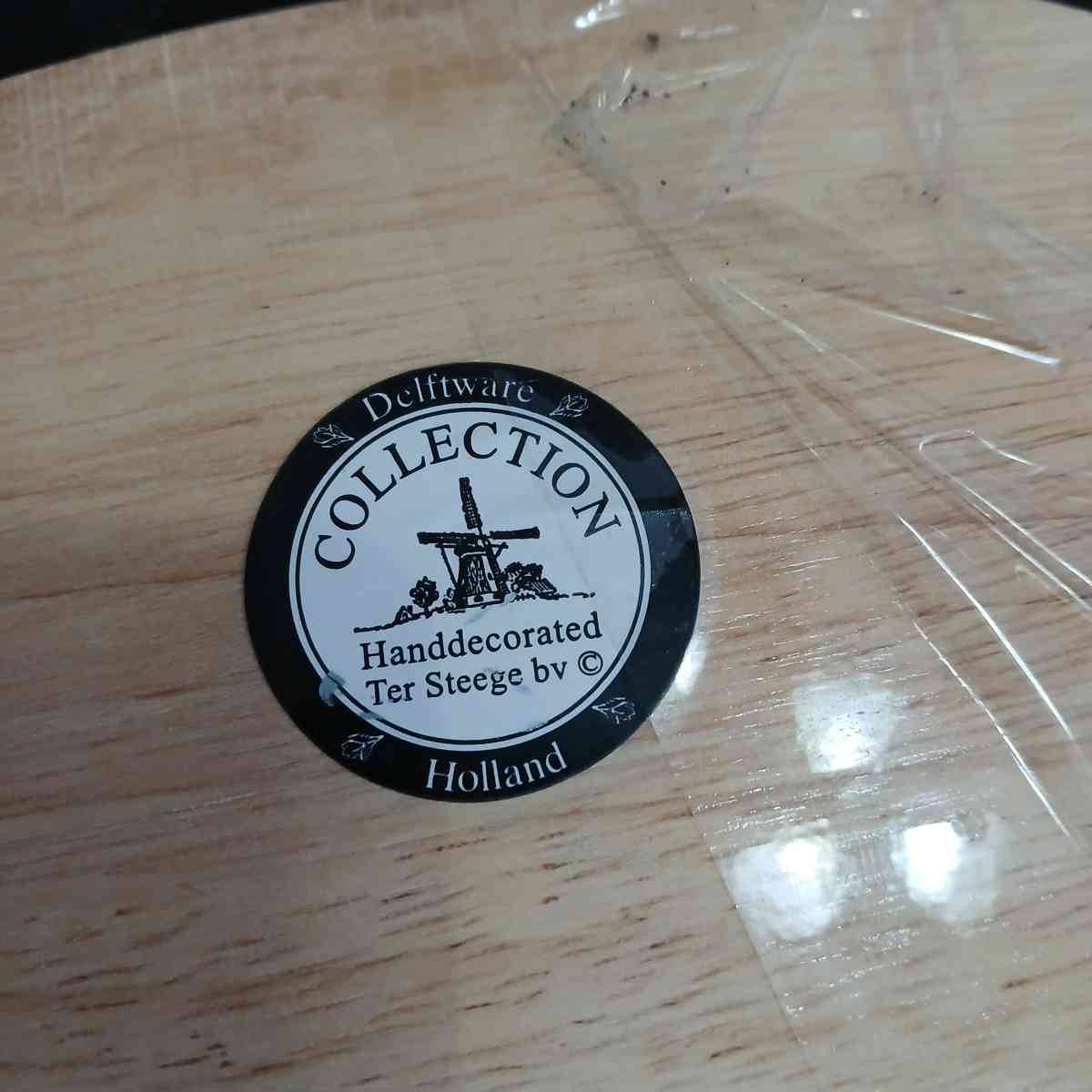 Delftware Collection Tile and wood cheese tray cutter knife