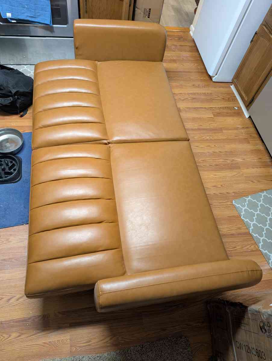 Brittany Vegan Leather Convertible Sofa Futon