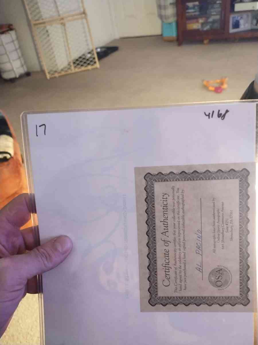 authenticated Al Pacino autograph
