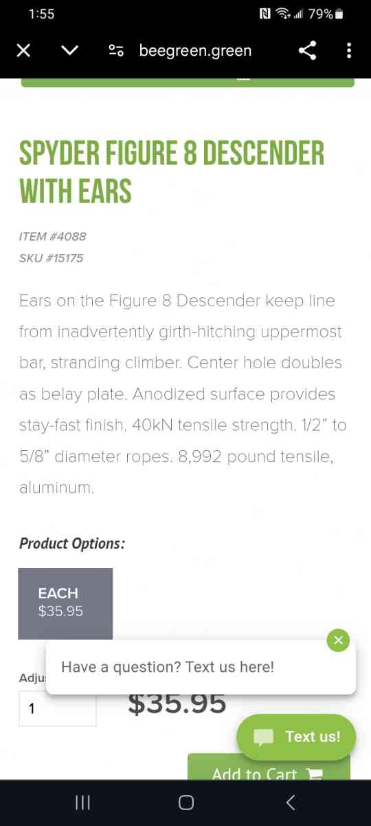 Spyder Figure 8 Descender With Ears