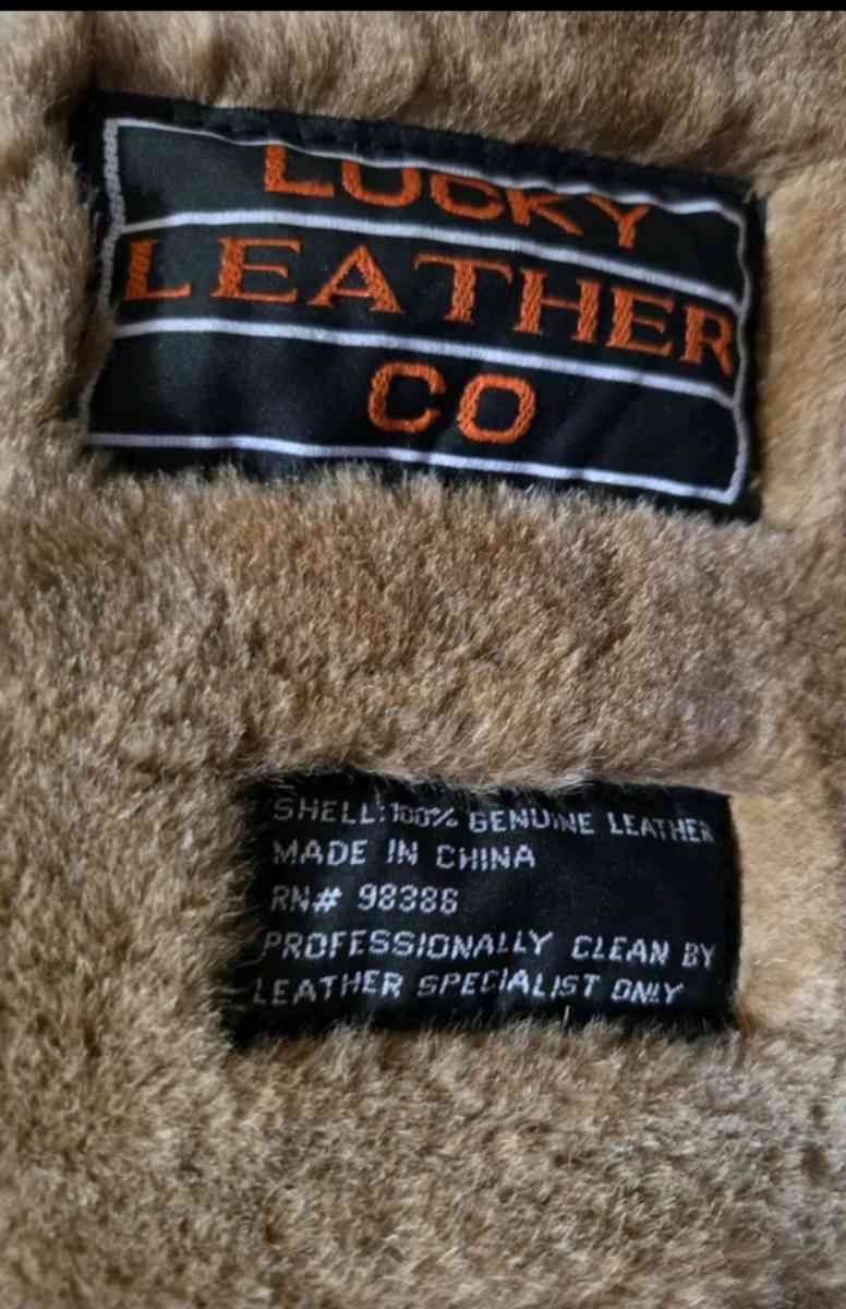 Large Lucky Lether Co Coat Tan