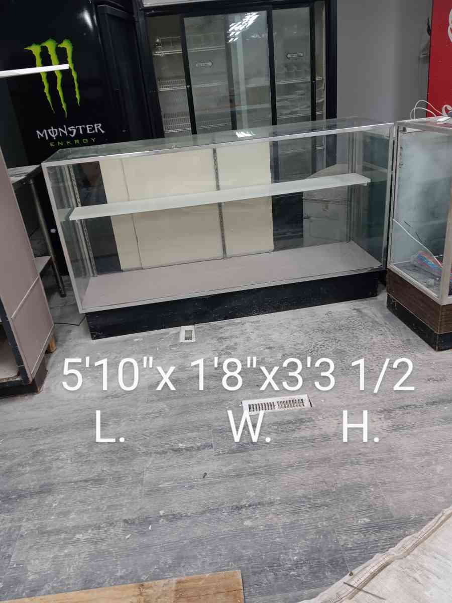 Glass Display cases with lights