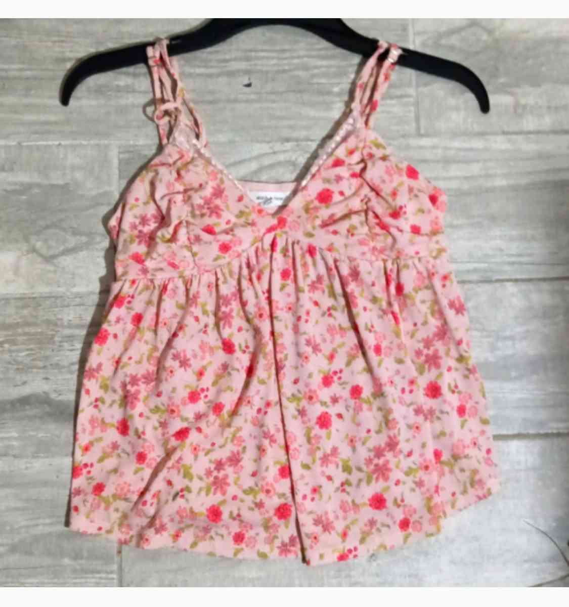 cute pink floral camisole tank top cottage core size small