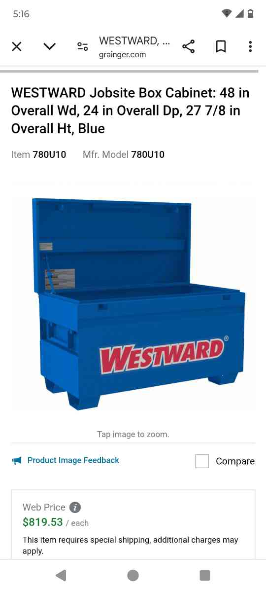Westward job site toolbox NEW