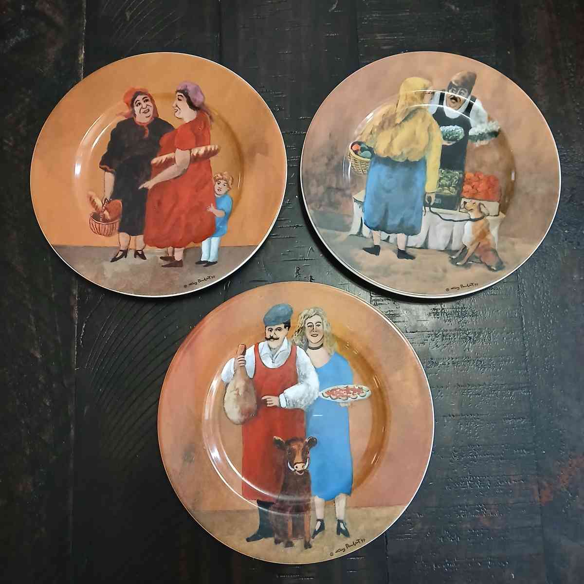 Lot of 3 Guy Buffet Storefront Collection Plates