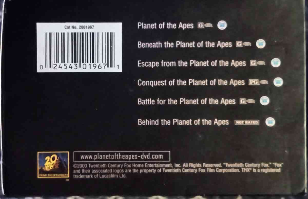 The 6 DVD original Planet of the Apes saga