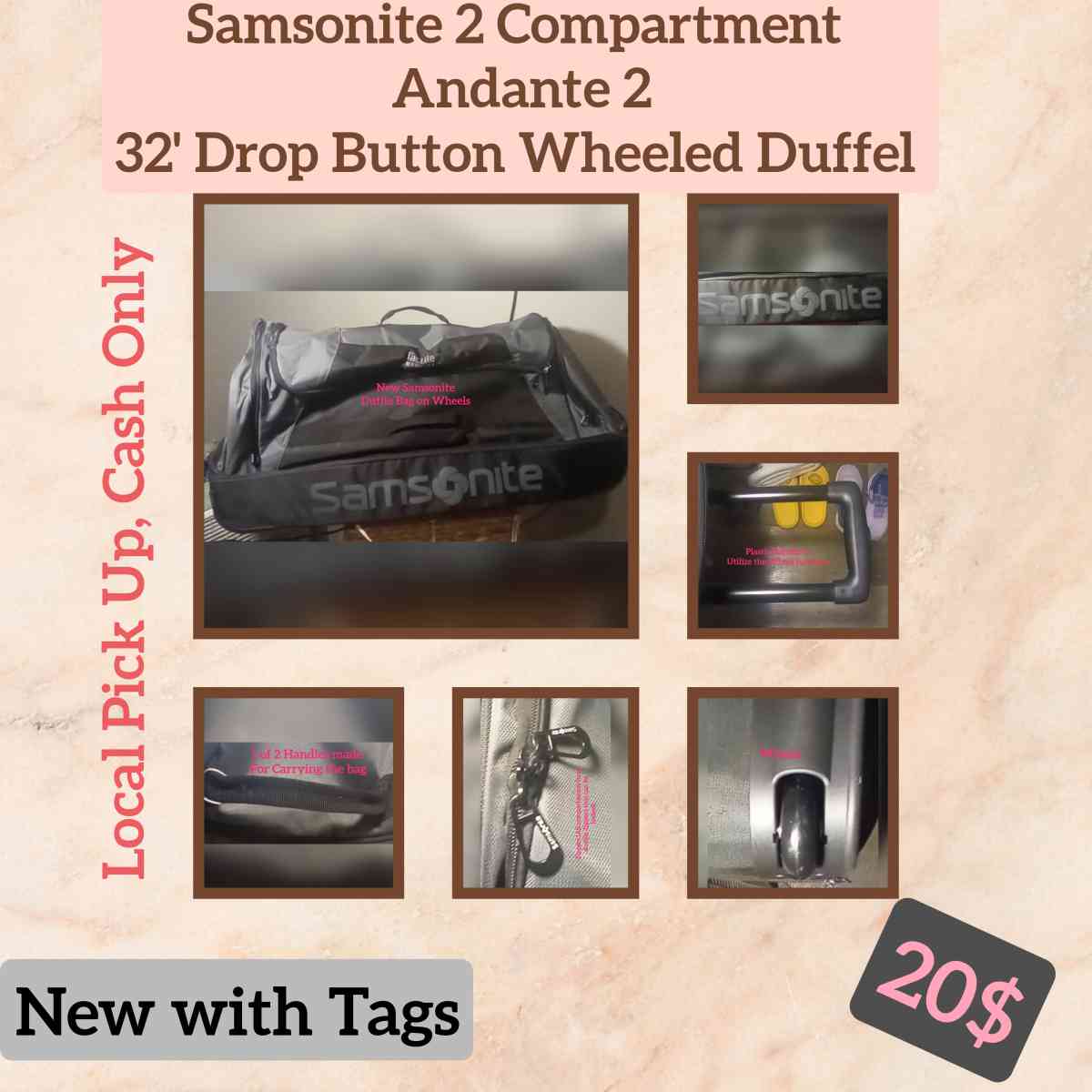 Samsonite 2 Compartments Wheeled Duffel Bag