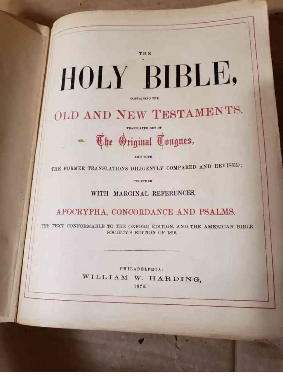 The Holy Bible  Philadelphia William W Harding 1876