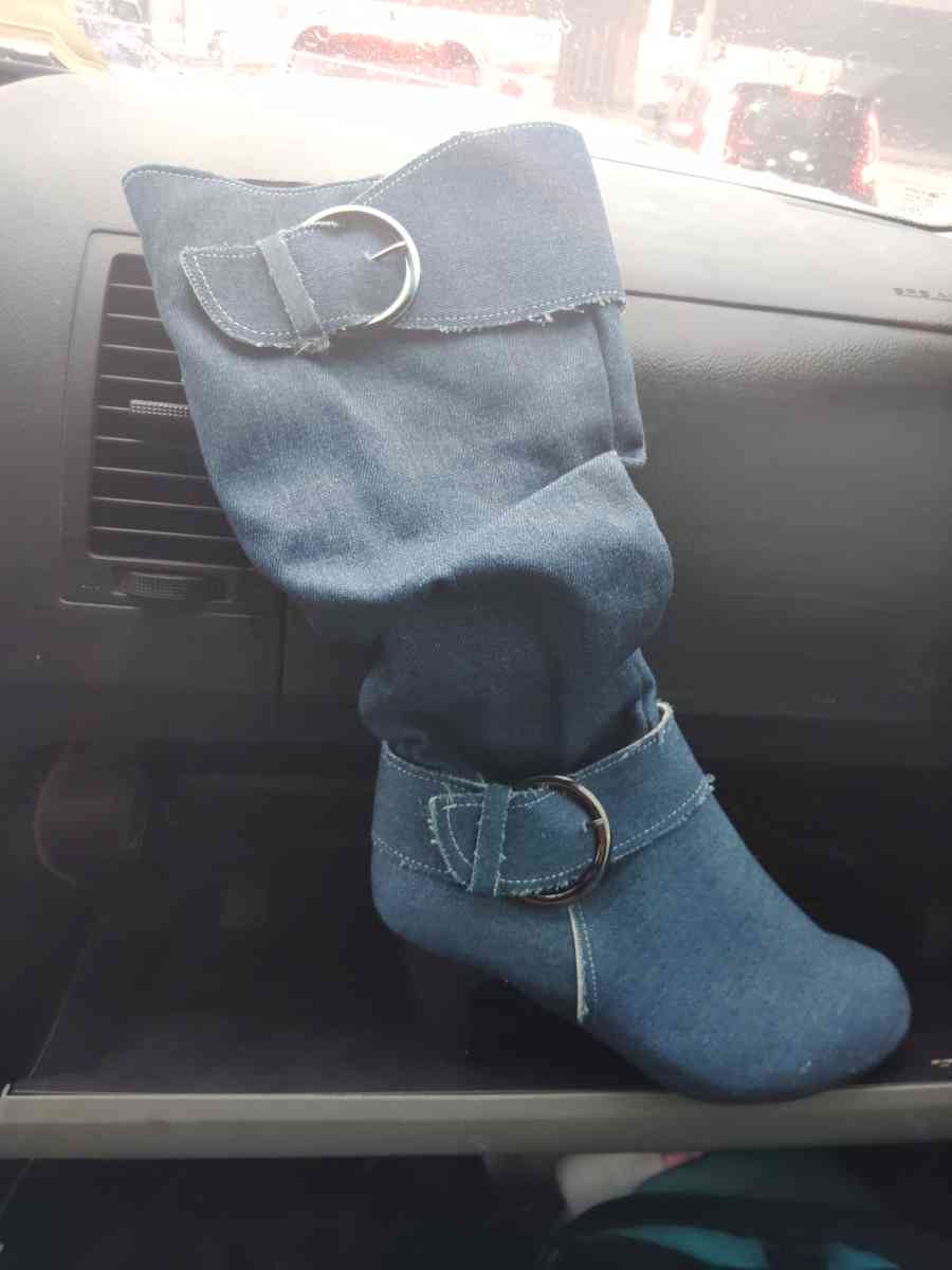 blue jean country style boots