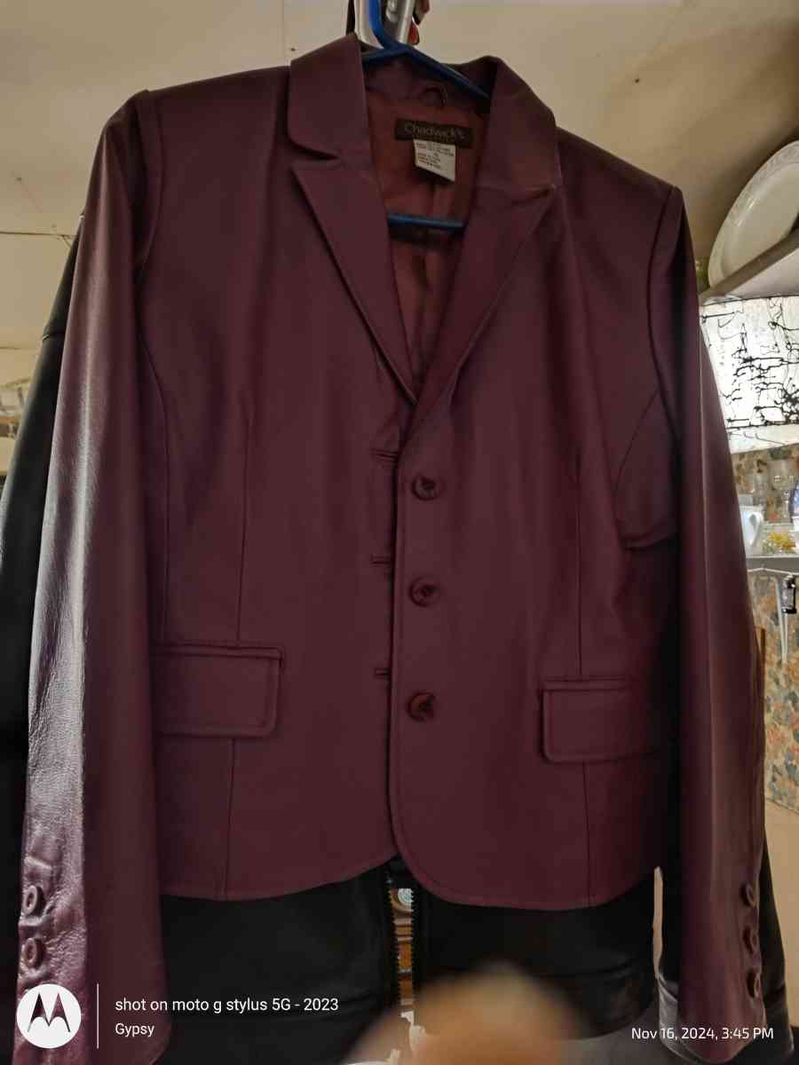 Chadwick purple leather jacket