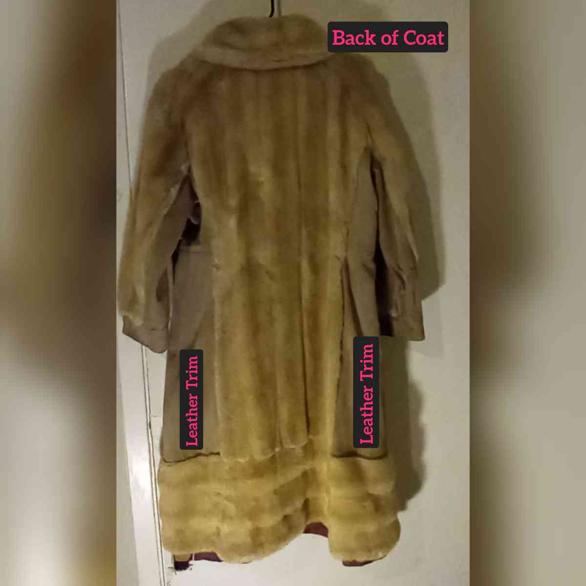 Womens Tissavel France Tan Faux Fur Coat Made in England