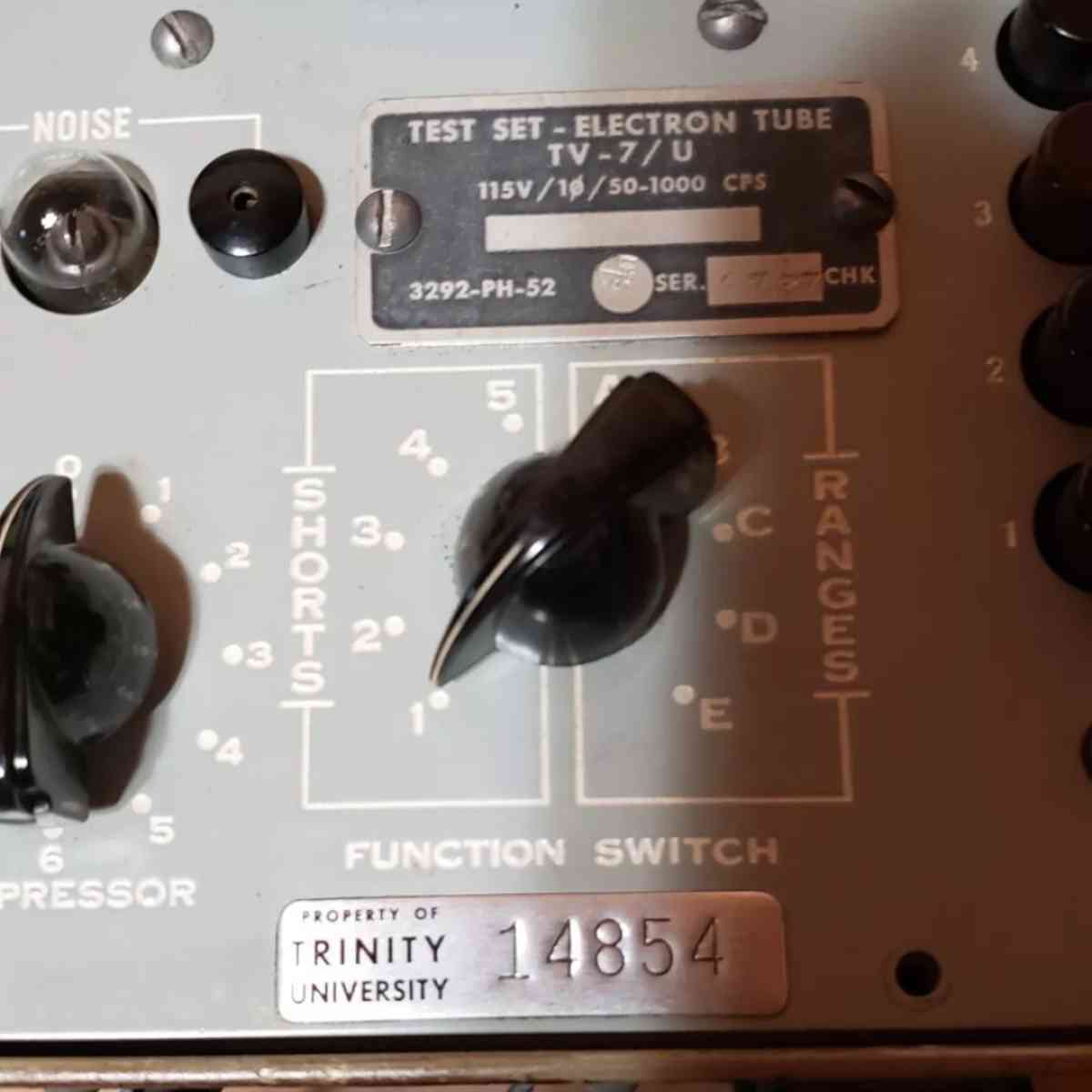 Vintage Hickok TV7U Tube Tester Electron Tube Set Test Data