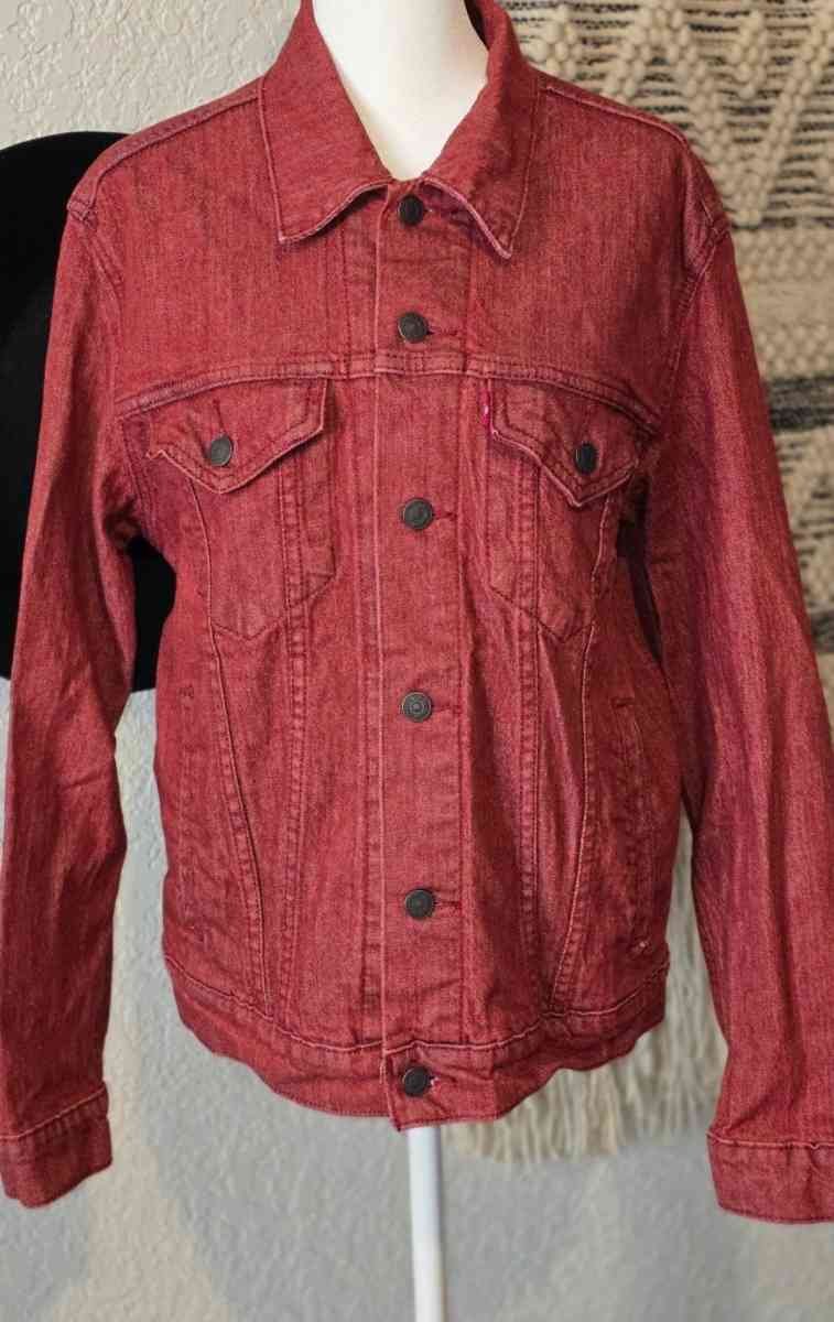 Levis The Trucker Red Denim Jean Jacket