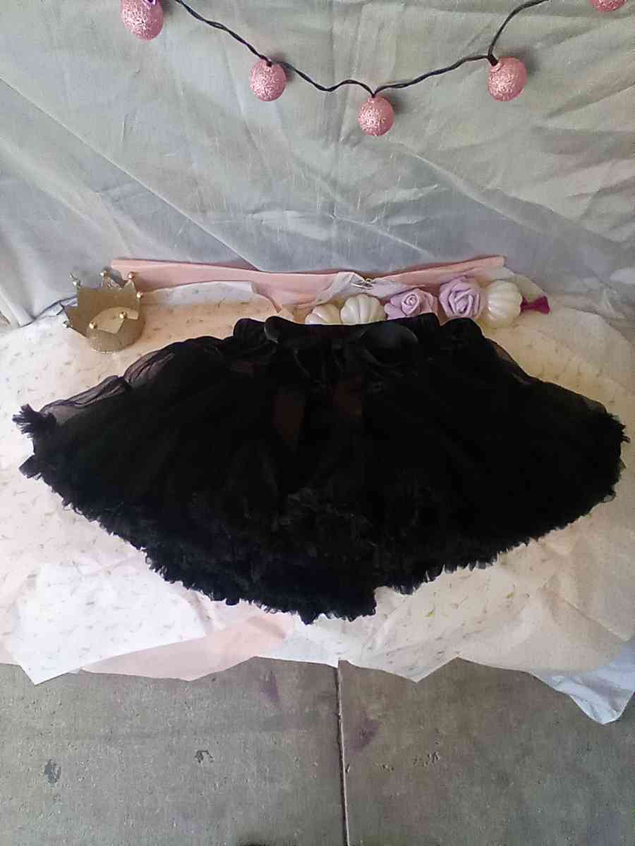 0 to 1yrs Black TuTu Pettiskrt EUC Bow Cinches Waist