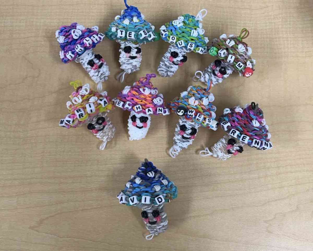 Handcrafted and Personalized Rainbow Loom Mushrooms