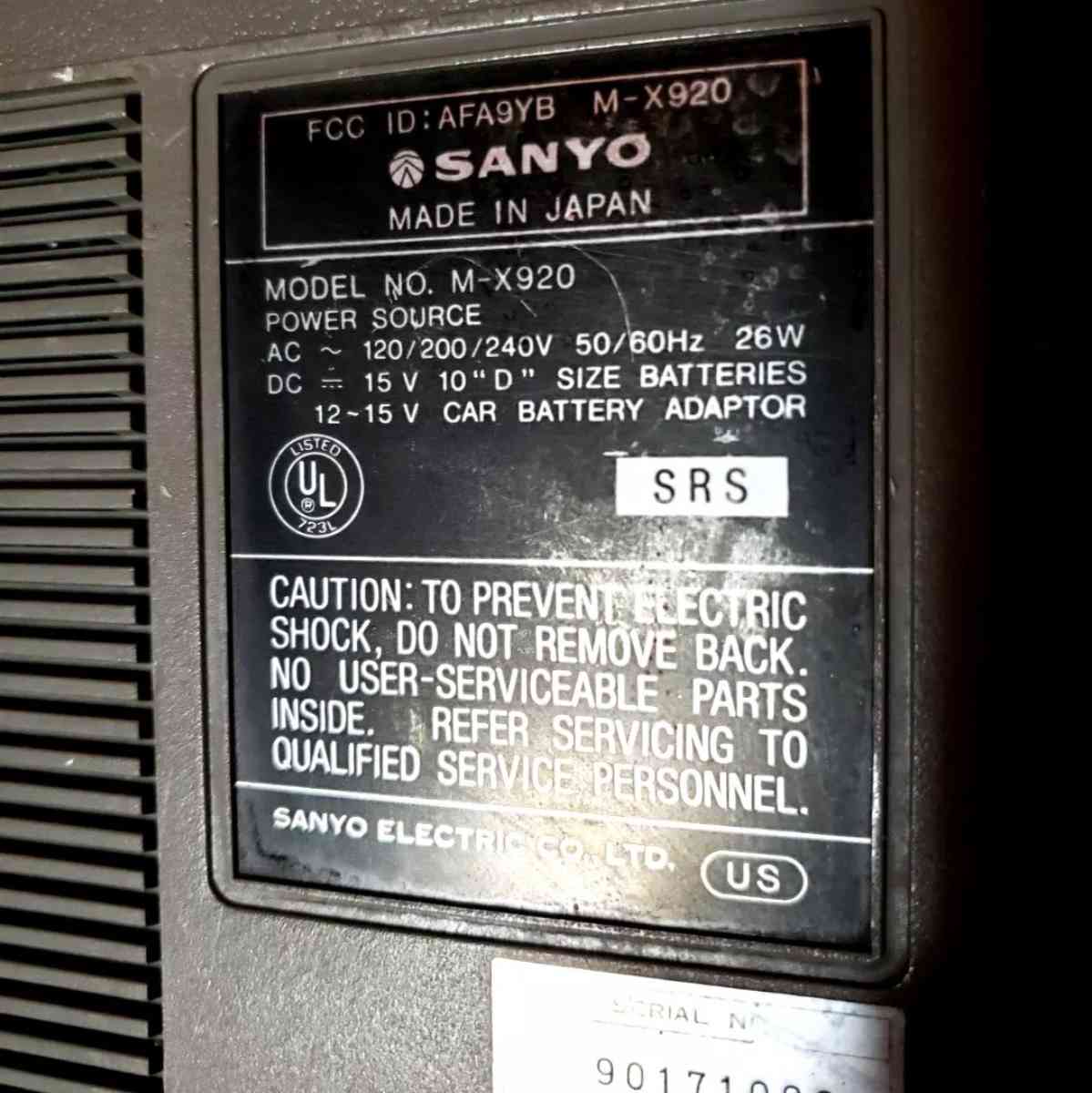 Sanyo MX920 Vintage Boombox Tested Works Made In Japan W Plu